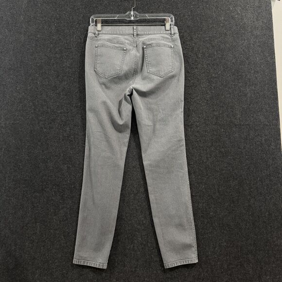 Lafayette 148 Pants Womens 6 Gray Mercer Slim Straight Stretch Denim Jeans - Picture 8 of 10